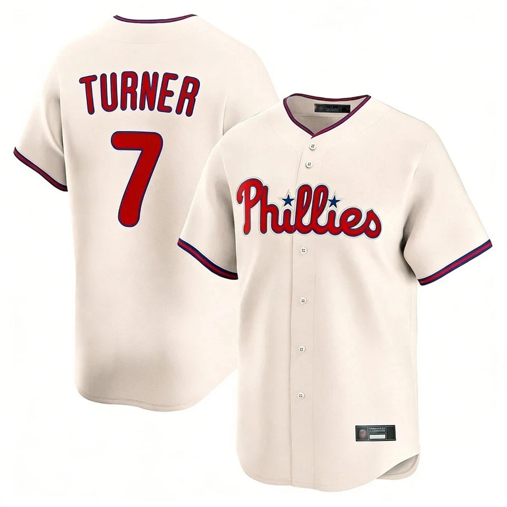 P.Phillies #7 Trea Turner Player Cream Home Limited Hdoa Stitched Jerseys
