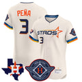 H.Astros #3 Jeremy Pena Player Cream City Connect Texas Patch Vapor Premier Limited Elite Home Hdoa Stitched Jerseys