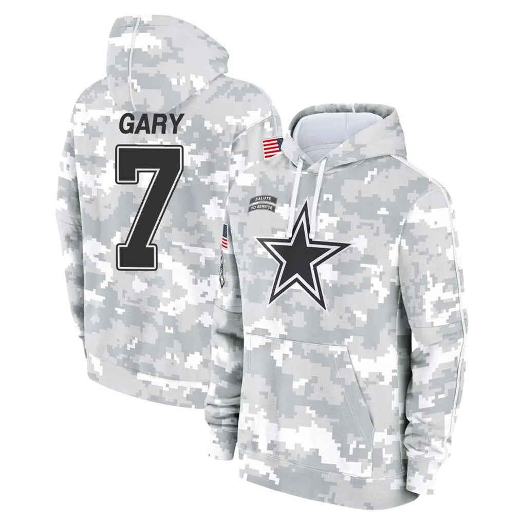 D.Cowboys #7 Rashan Gary Player Arctic Camo Salute to Service Hoodies Limited Game Hdoa Stitched Jerseys