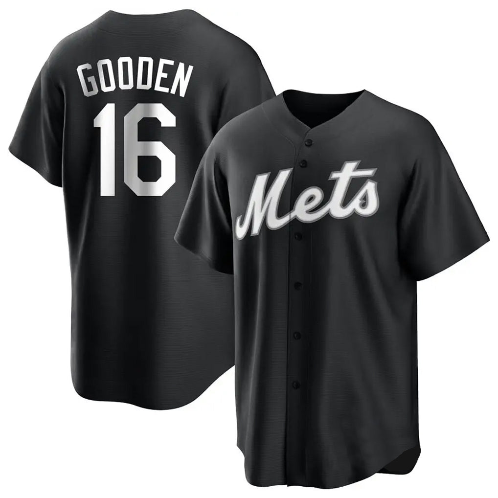 NY.Mets #16 Dwight Gooden Player Black Home Game Hdoa Stitched Jerseys