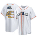 H.Astros #45 Tatsuya Imai Player Gold Collection Game Home Hdoa Stitched Jerseys