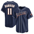 S.Diego Padres #11 Yu Darvish Player Navy Cooperstown Collection Limited Home Hdoa Stitched Jerseys