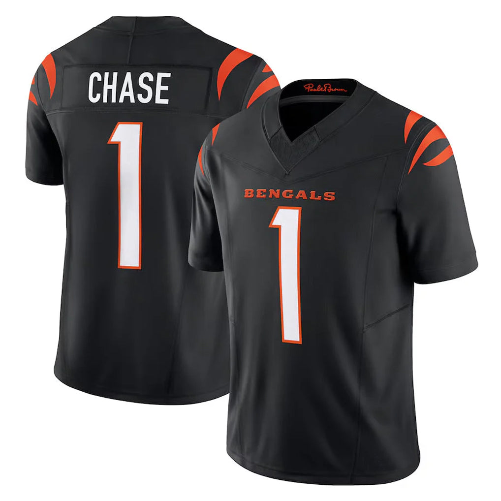 C.Bengals #1 Ja'Marr Chase Player Black Vapor F.U.S.E. Limited Home Game Hdoa Stitched Jerseys