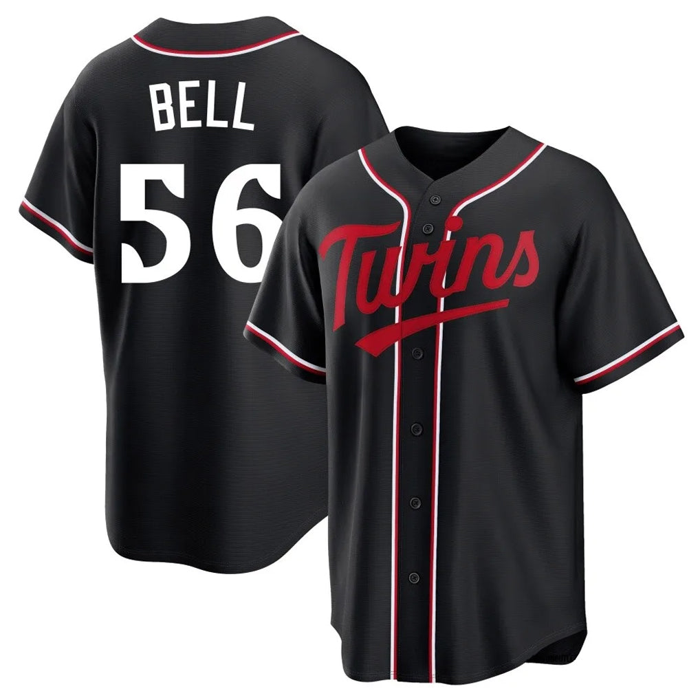 M.Twins #56 Josh Bell Player Black Fashion Out Home Limited Hdoa Stitched Jerseys