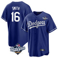 LA.Dodgers #16 Will Smith Player Royal World Series Game Hdoa Stitched Jerseys