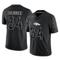 D.Broncos #34 JL Skinner Player Black Reflective Limited Hdoa Stitched Jerseys