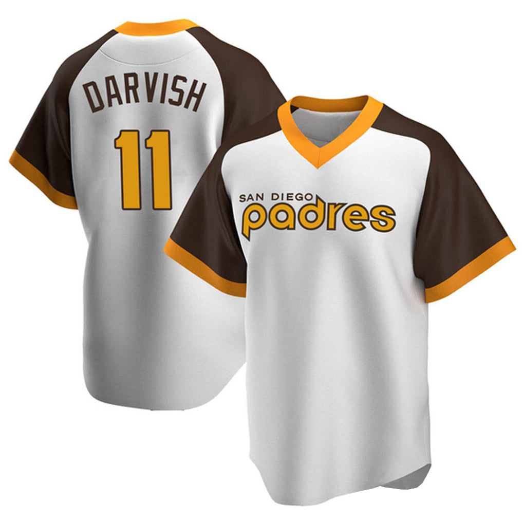 S.Diego Padres #11 Yu Darvish Player White Home Cooperstown Collection Replica Game Hdoa Stitched Jerseys