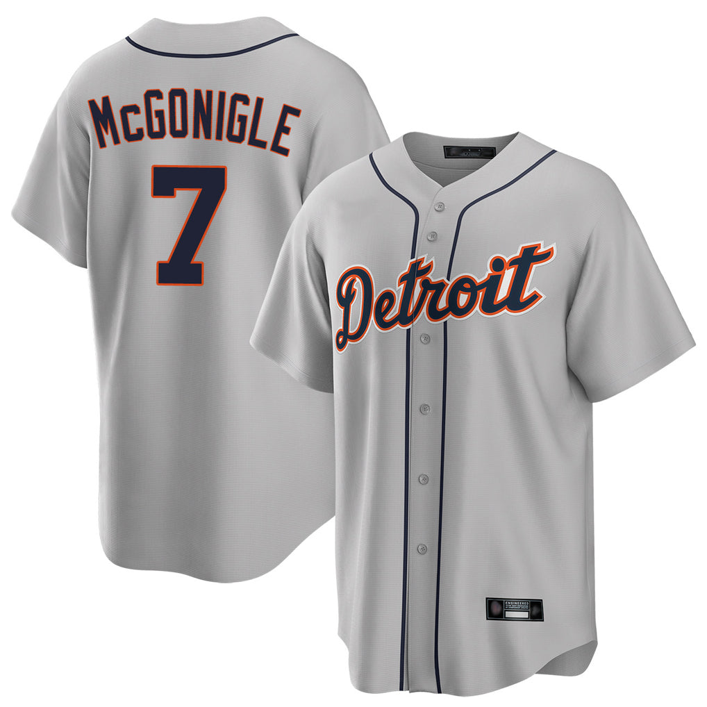 D.Tigers #7 Kevin McGonigle Player Gray Home Game Hdoa Stitched Jerseys