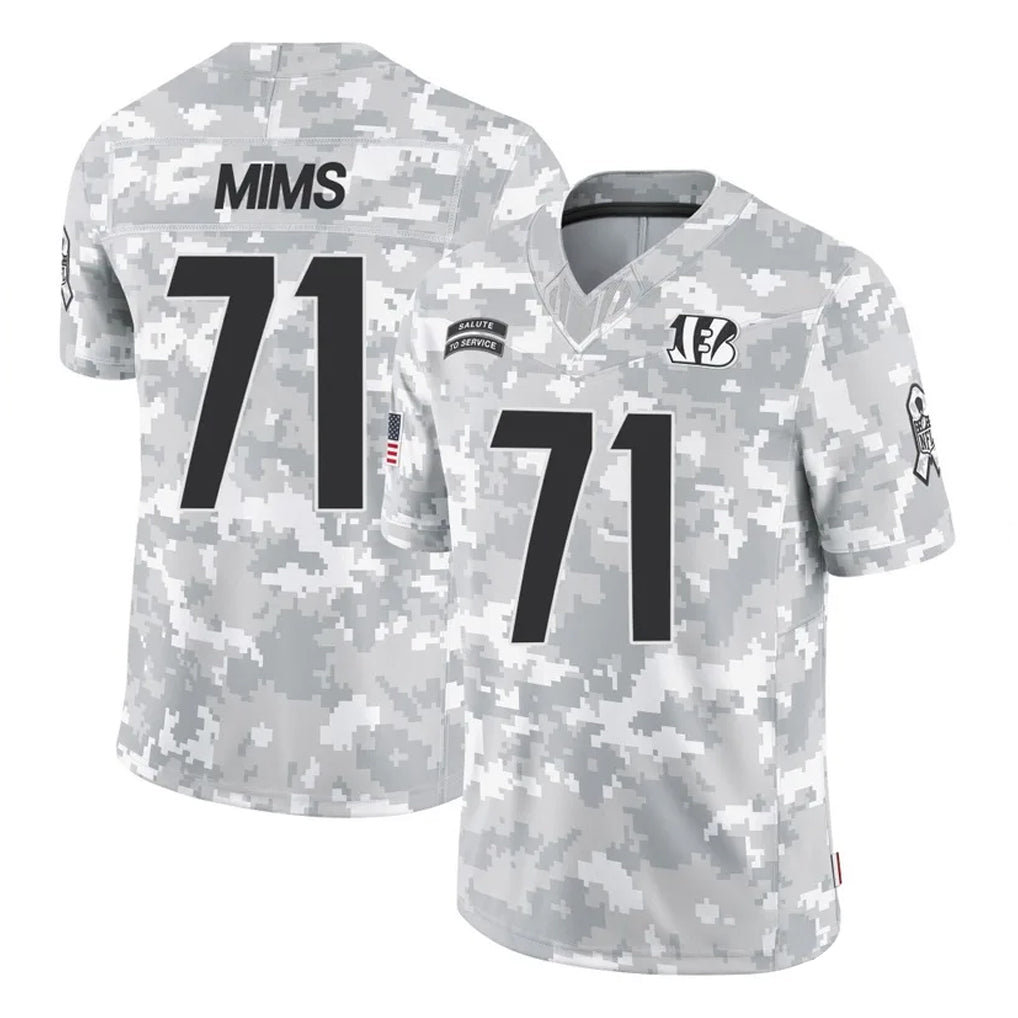 C.Bengals #71 Amarius Mims Player Arctic Camo Salute to Service Limited Hdoa Stitched Jerseys