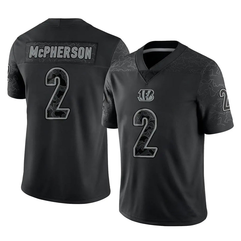 C.Bengals #2 Evan McPherson Player Black Reflective Limited Game Hdoa Stitched Jerseys