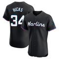 M.Marlins #34 Liam Hicks Player Black Vapor Home Limited Elite Hdoa Stitched Jerseys