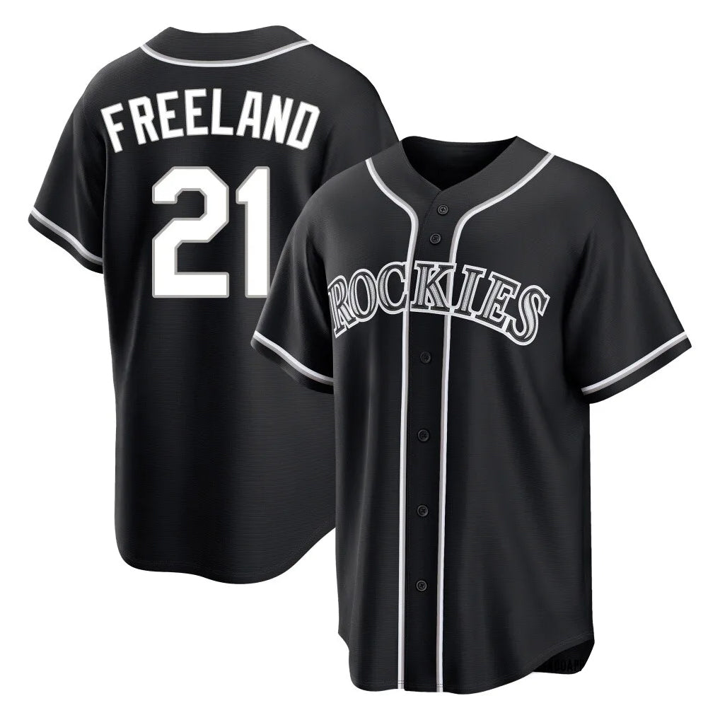 C.Rockies #21 Kyle Freeland Player Black Fashion Out Home Game Hdoa Stitched Jerseys