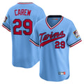 M.Twins #29 Rod Carew Player Light Blue Throwback Cooperstown Collection Limited T-shirt Hdoa Stitched Jerseys