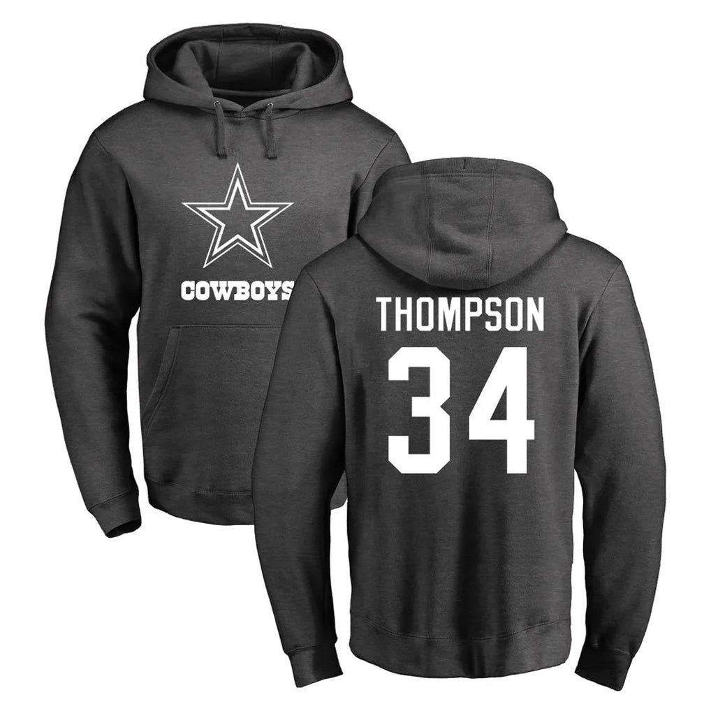 D.Cowboys #34 Jalen Thompson Player Ash One Color Pullover Hoodie Limited Hdoa Stitched Jerseys