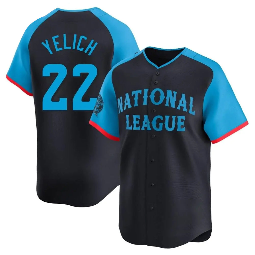M.Brewers #22 Christian Yelich Player Navy Limited National League All-Star Home Game Hdoa Stitched Jerseys