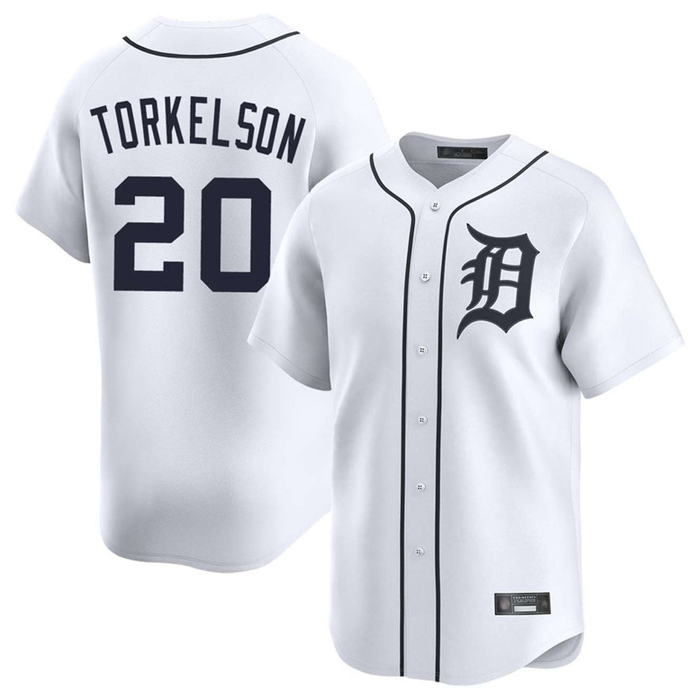 D.Tigers #20 Spencer Torkelson Player White Home Limited Hdoa Stitched Jerseys