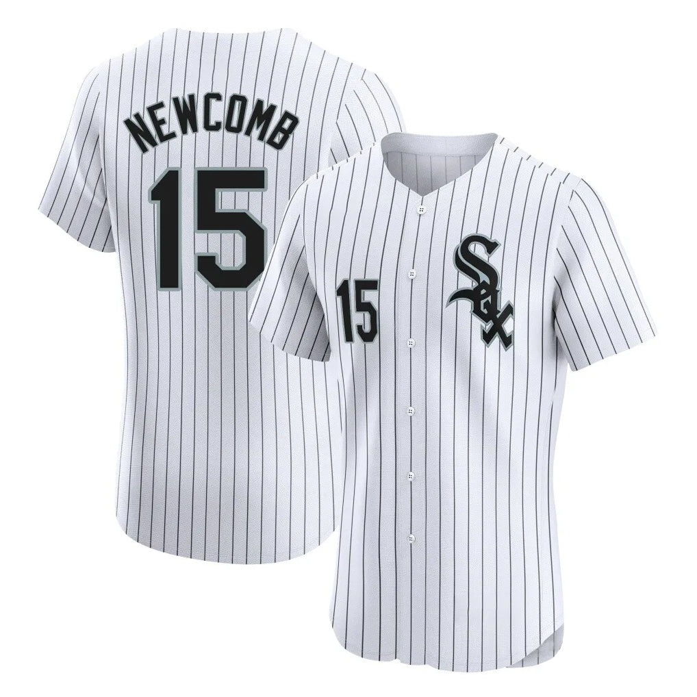 C.White Sox #15 Sean Newcomb Player White Stripe Limited Elite Home Hdoa Stitched Jerseys