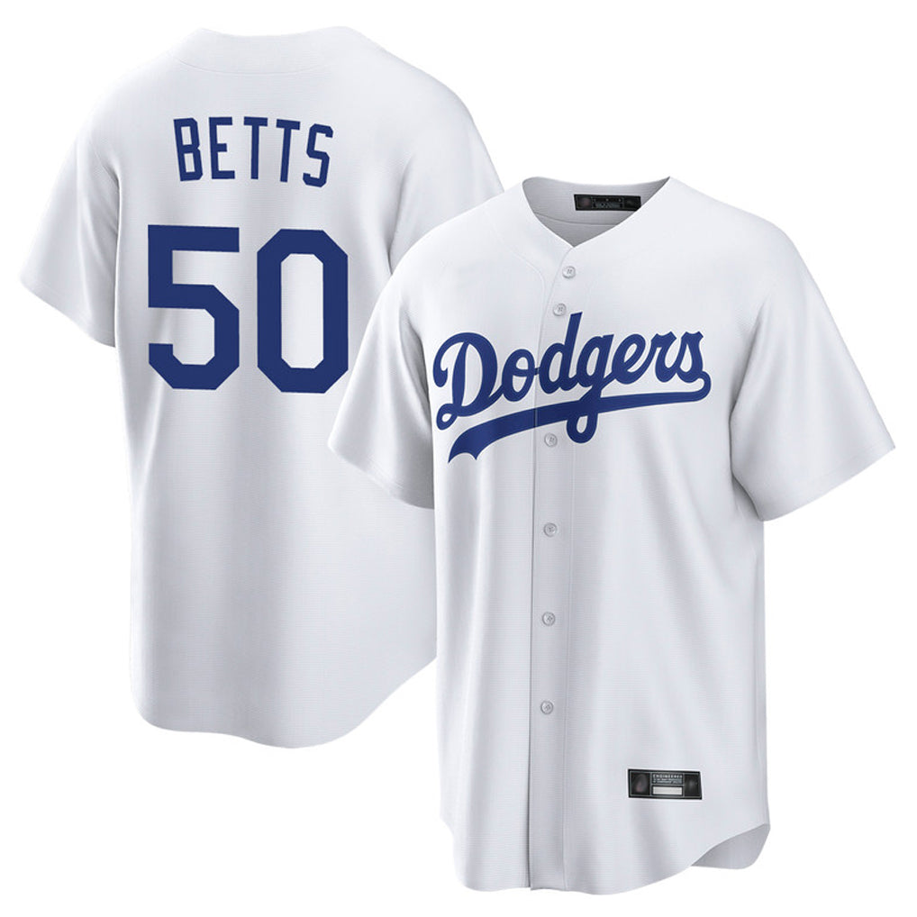 LA.Dodgers #50 Mookie Betts Player White Game Home Hdoa Stitched Jerseys