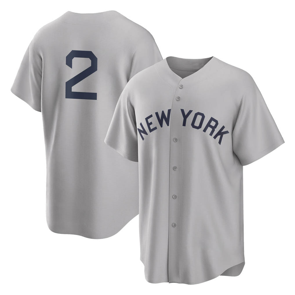 NY.Yankees #2 Derek Jeter Player Gray Field of Dreams Game Hdoa Stitched Jerseys