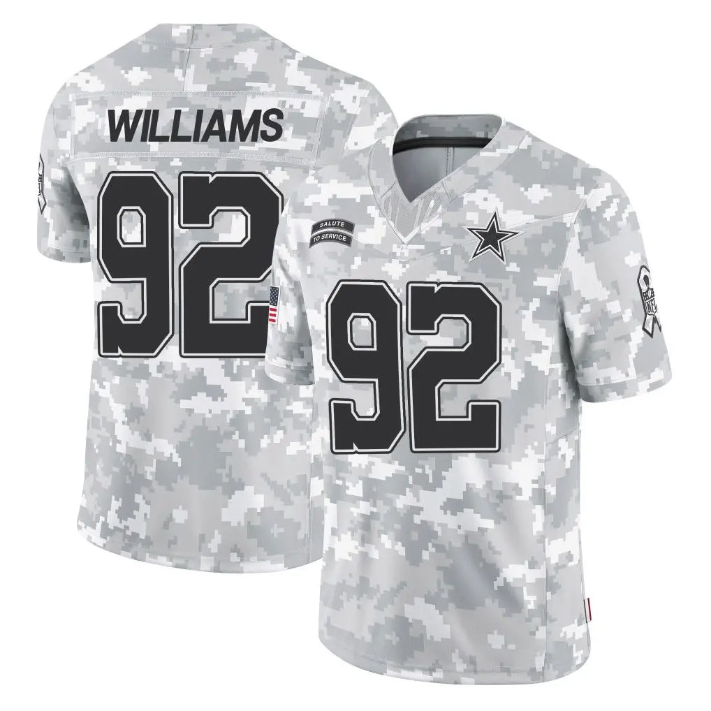 D.Cowboys #92 Quinnen Williams Player Arctic Camo Salute to Service Limited Home Game Hdoa Stitched Jerseys