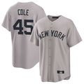 NY.Yankees #45 Gerrit Cole Player Gray Game Home Hdoa Stitched Jerseys