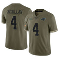 C.Panthers #4 Tetairoa McMillan Player Olive Salute to Service Game Hdoa Stitched Jerseys