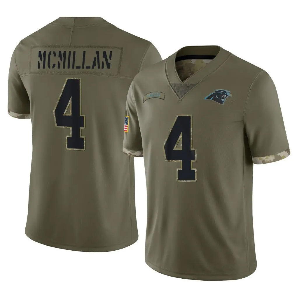 C.Panthers #4 Tetairoa McMillan Player Olive Salute to Service Game Hdoa Stitched Jerseys