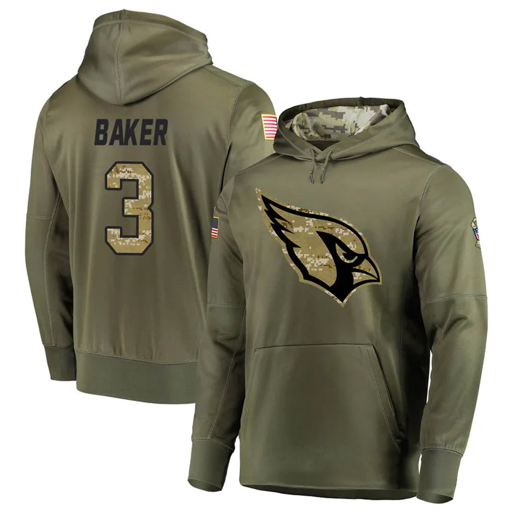 A.Cardinals #3 Budda Baker Player Olive Salute to Service Limited Hoodie Hdoa Stitched Jerseys