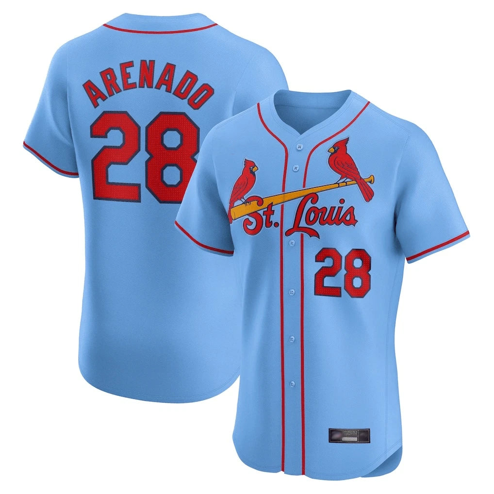 St. Louis Cardinals #28 Nolan Arenado Player Light Blue Home Limited Elite Hdoa Stitched Jerseys