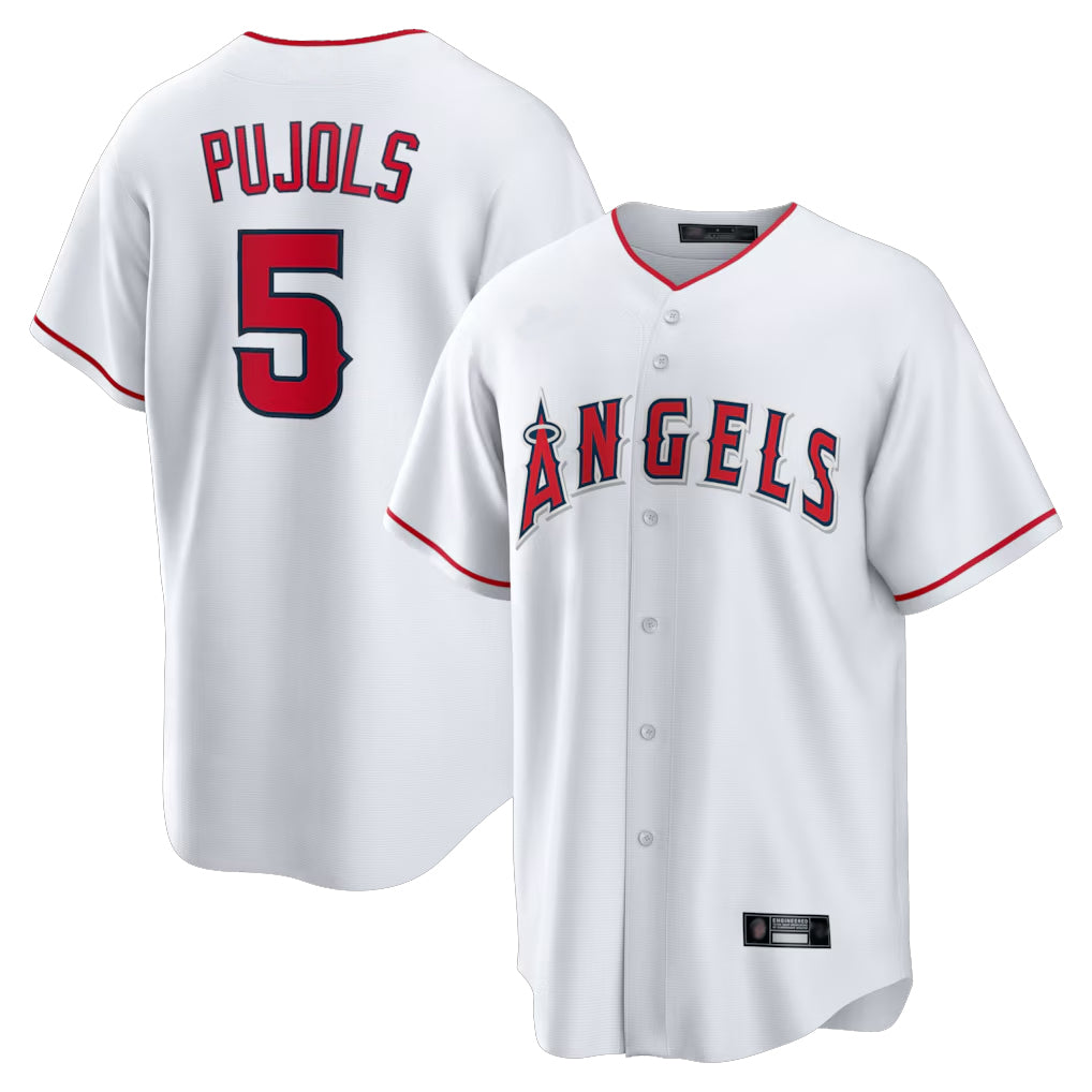 LA.Angels #5 Albert Pujols Player White Home Game Hdoa Stitched Jerseys