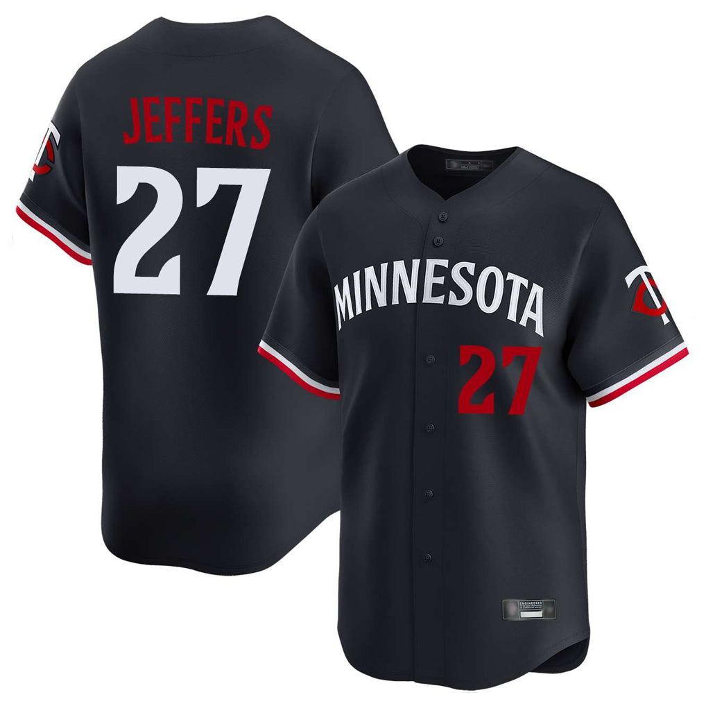M.Twins #27 Ryan Jeffers Player Navy Home Limited Hdoa Stitched Jerseys