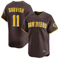 S.Diego Padres #11 Yu Darvish Player Brown Home Limited Game Hdoa Stitched Jerseys