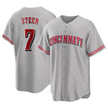 C.Reds #7 Spencer Steer Player Gray Home Game Hdoa Stitched Jerseys