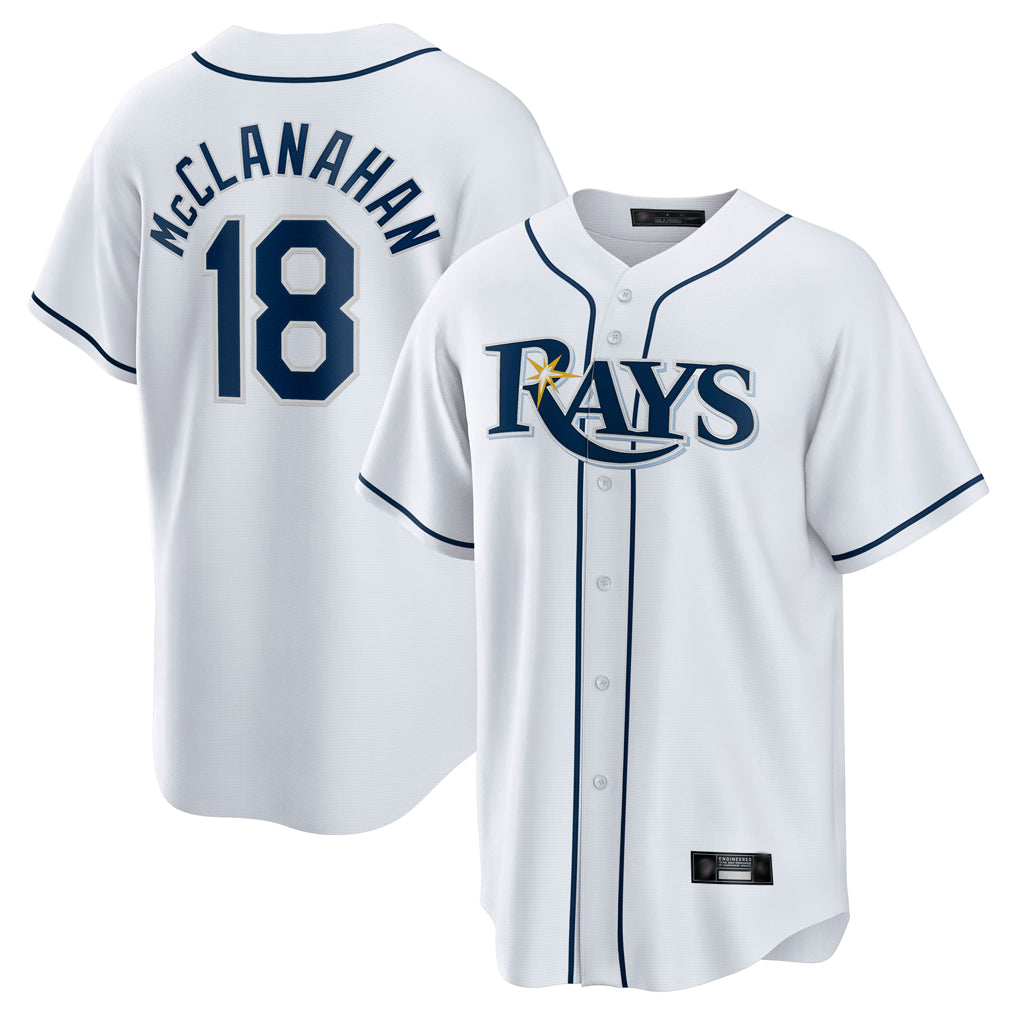 T.Bay Rays #18 Shane McClanahan Player White Home Game Hdoa Stitched Jerseys