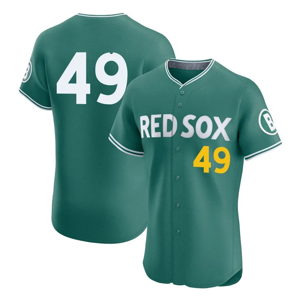 B.Red Sox #49 Tim Wakefield Player Green City Connect Limited Elite Home Game Hdoa Stitched Jerseys