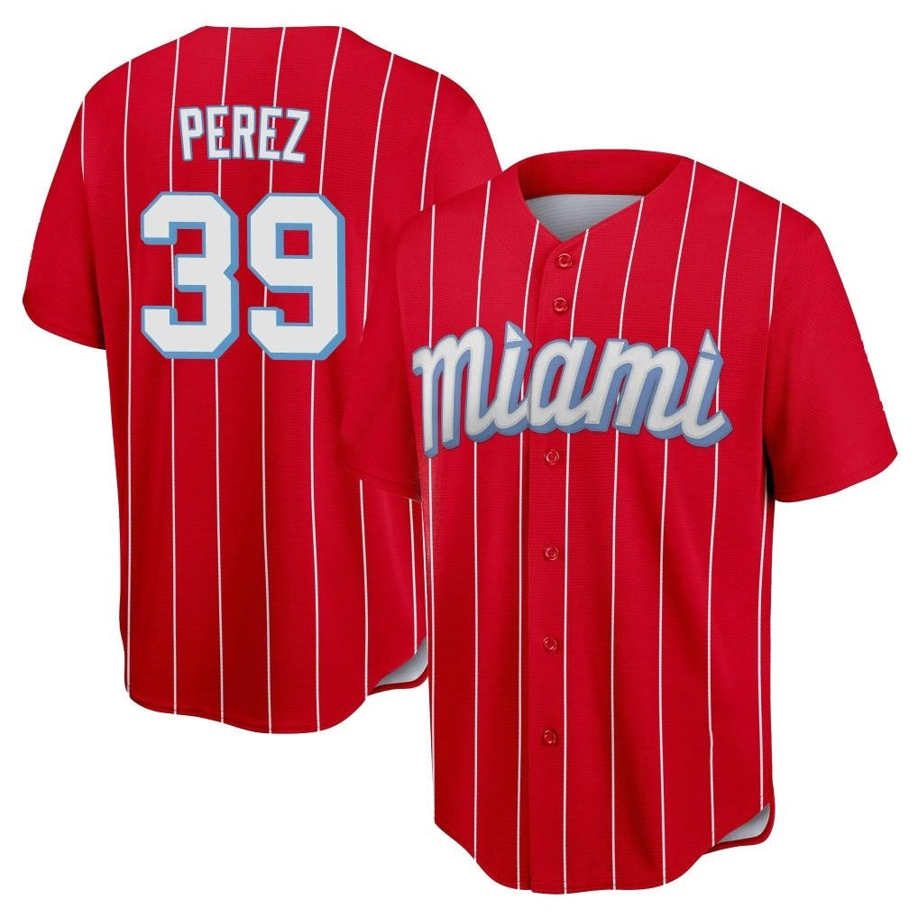 M.Marlins #39 Eury Perez Player Red City Connect Home Game Hdoa Stitched Jerseys