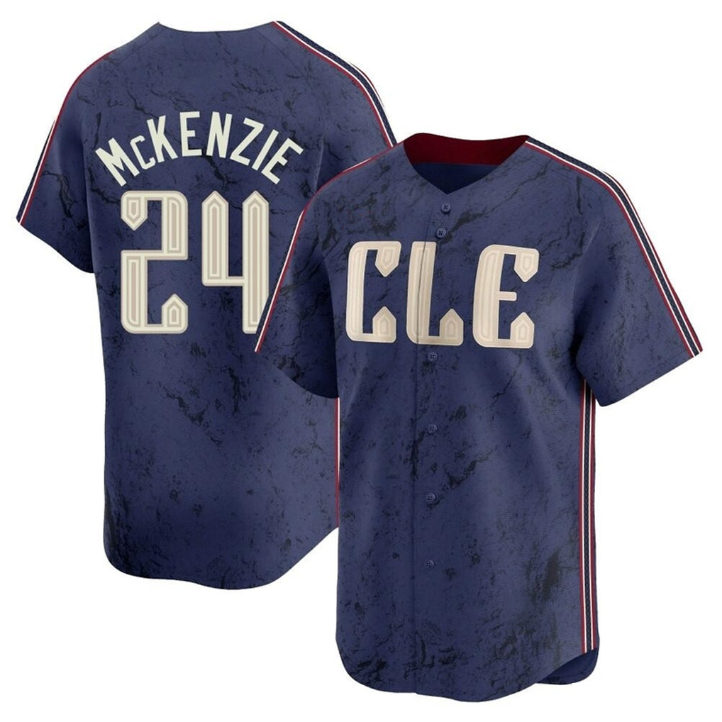 C.Guardians #24 Triston McKenzie Player Navy City Connect Limited Home Hdoa Stitched Jerseys