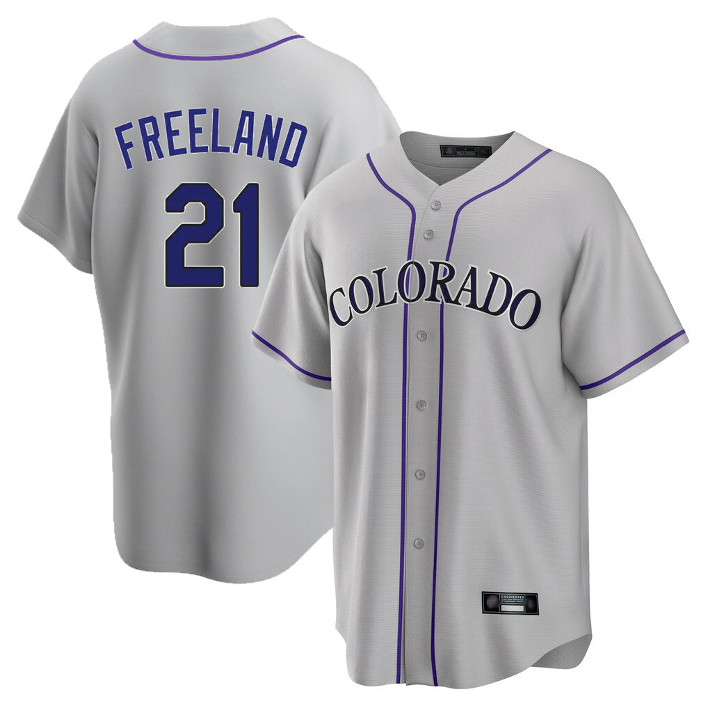 C.Rockies #21 Kyle Freeland Player Gray Game Home Hdoa Stitched Jerseys