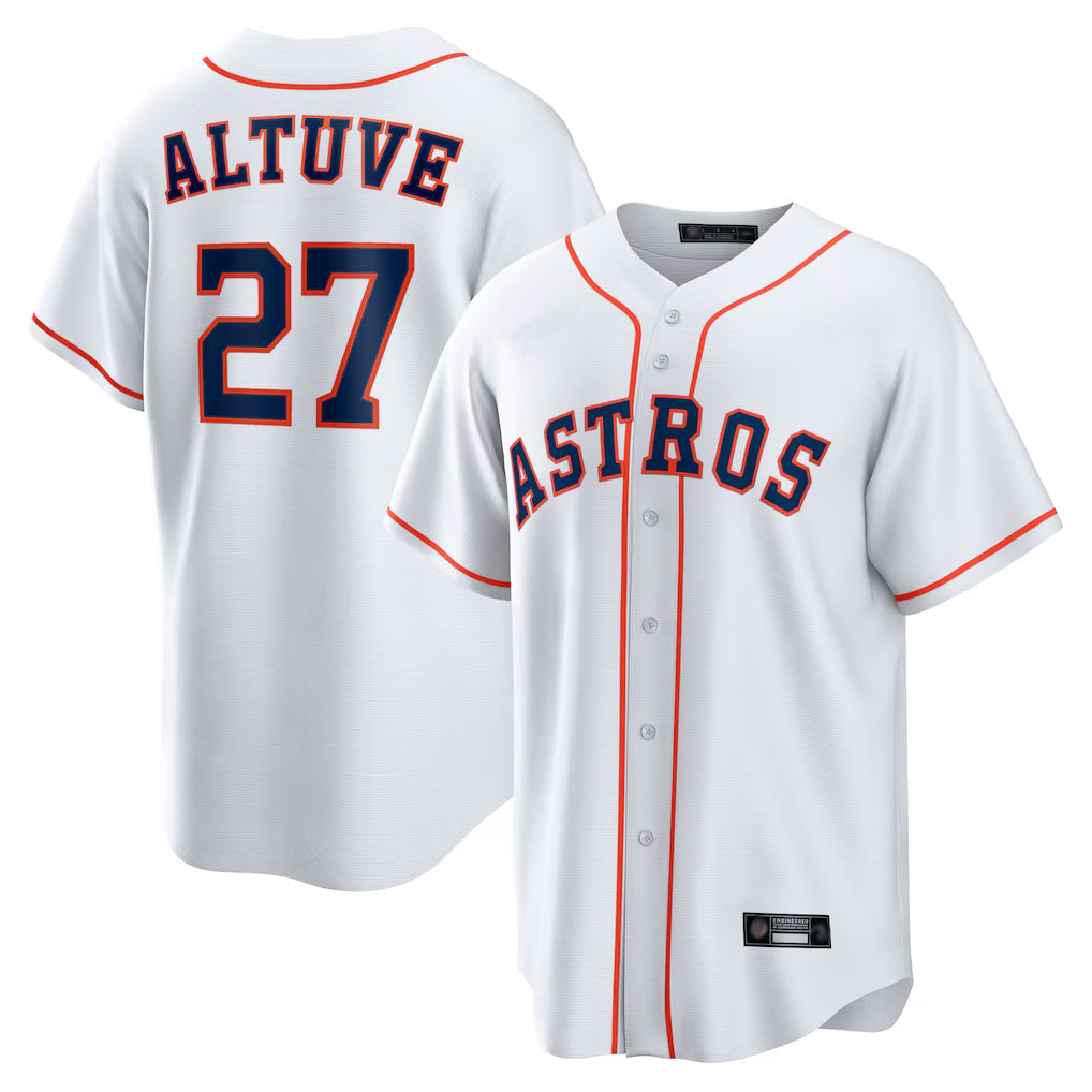 H.Astros #27 Jose Altuve Player White Home Game Hdoa Stitched Jerseys