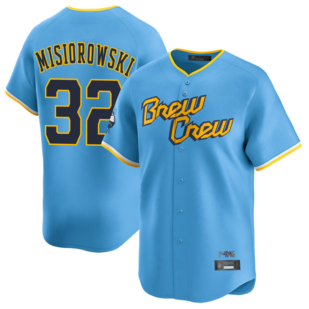 M.Brewers #32 Jacob Misiorowski Player Light Blue City Connect Home Limited Hdoa Stitched Jerseys