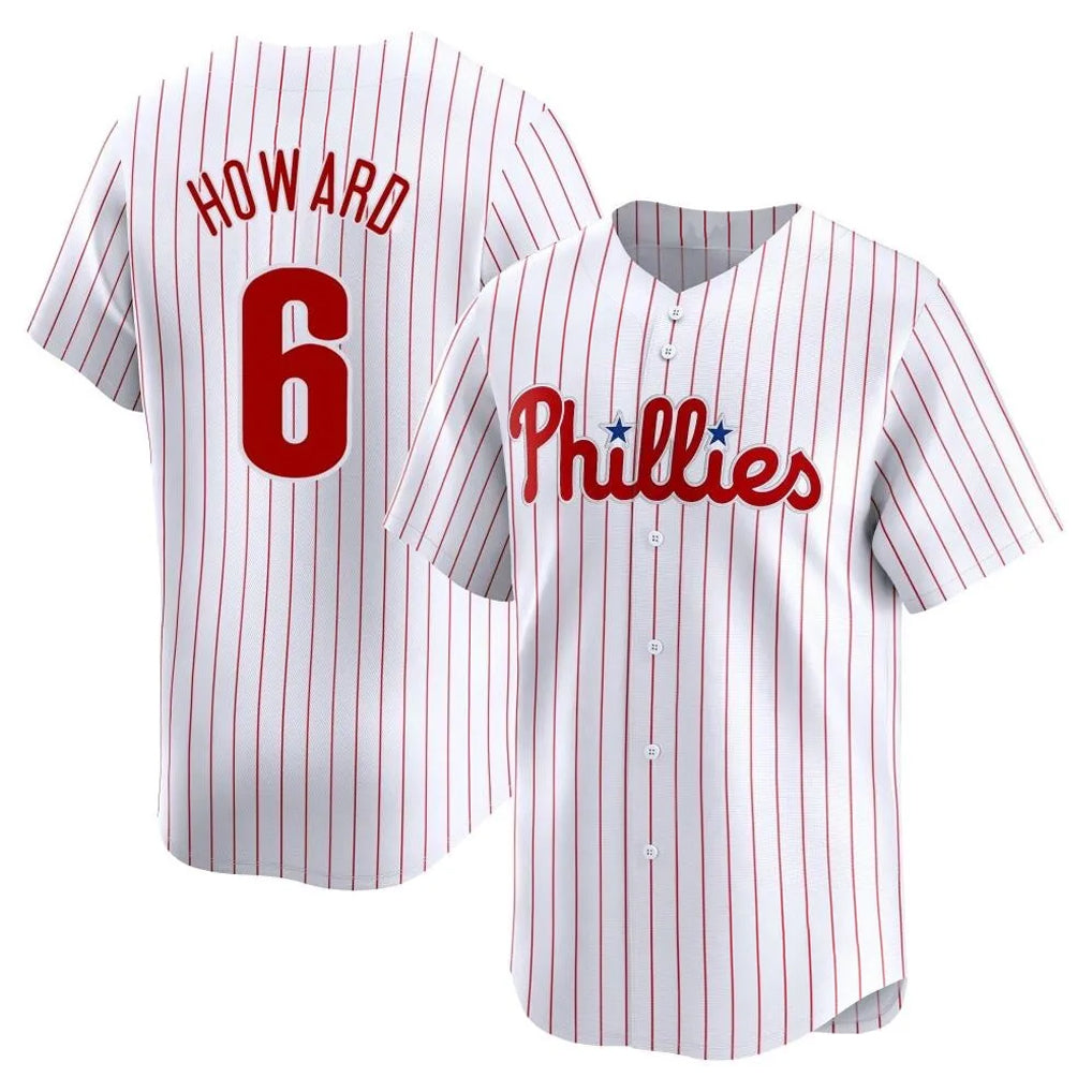 P.Phillies #6 Ryan Howard Player White Home Limited Hdoa Stitched Jerseys