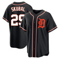 D.Tigers #29 Tarik Skubal Player Black Fashion Out Home Game Hdoa Stitched Jerseys