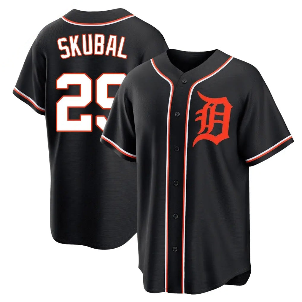 D.Tigers #29 Tarik Skubal Player Black Fashion Out Home Game Hdoa Stitched Jerseys