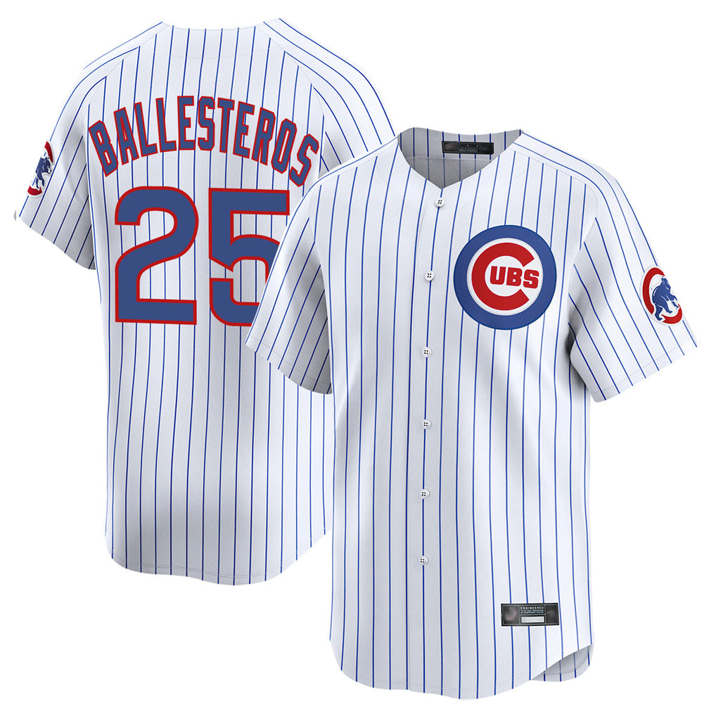 C.Cubs #25 Mois¨¦s Ballesteros Player White Limited Home Game Hdoa Stitched Jerseys