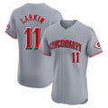 C.Reds #11 Barry Larkin Player Gray Limited Elite Home Hdoa Stitched Jerseys