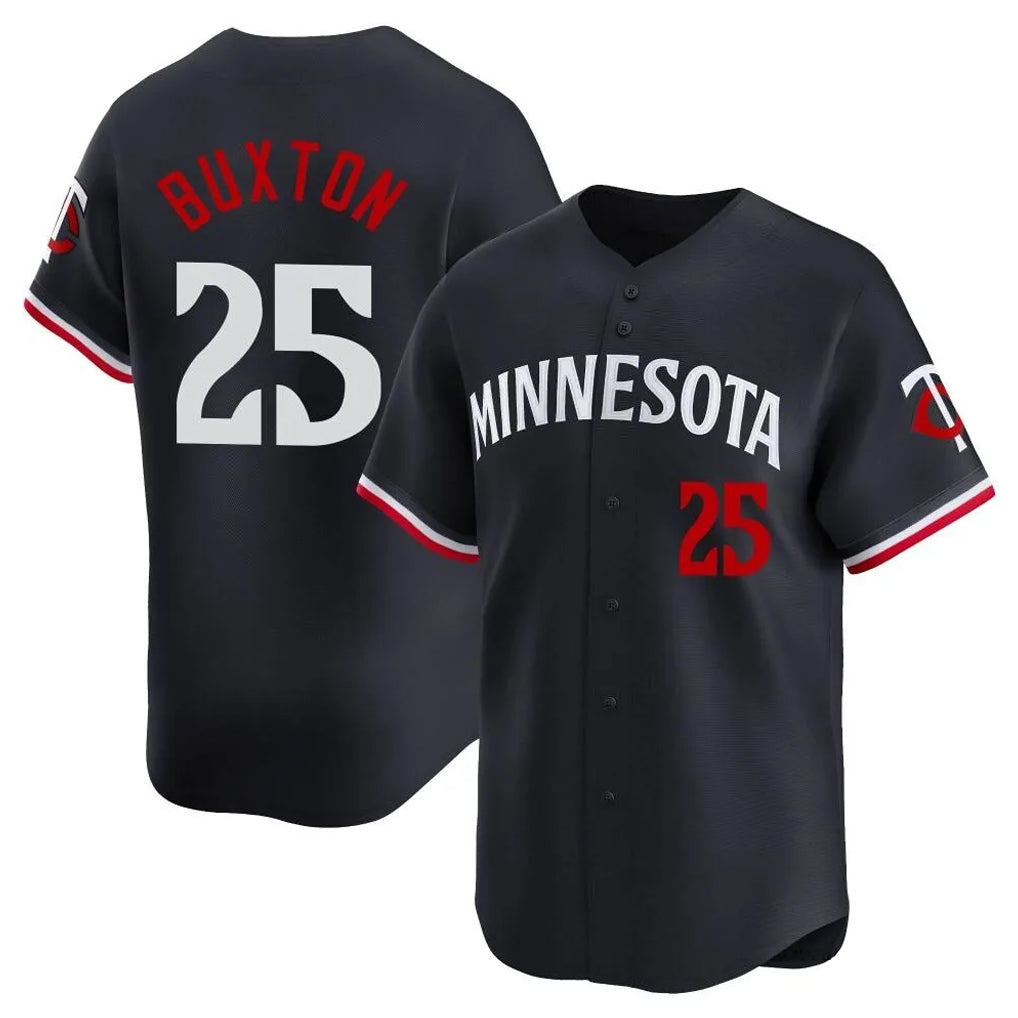 M.Twins #25 Byron Buxton Player Navy Home Limited Hdoa Stitched Jerseys