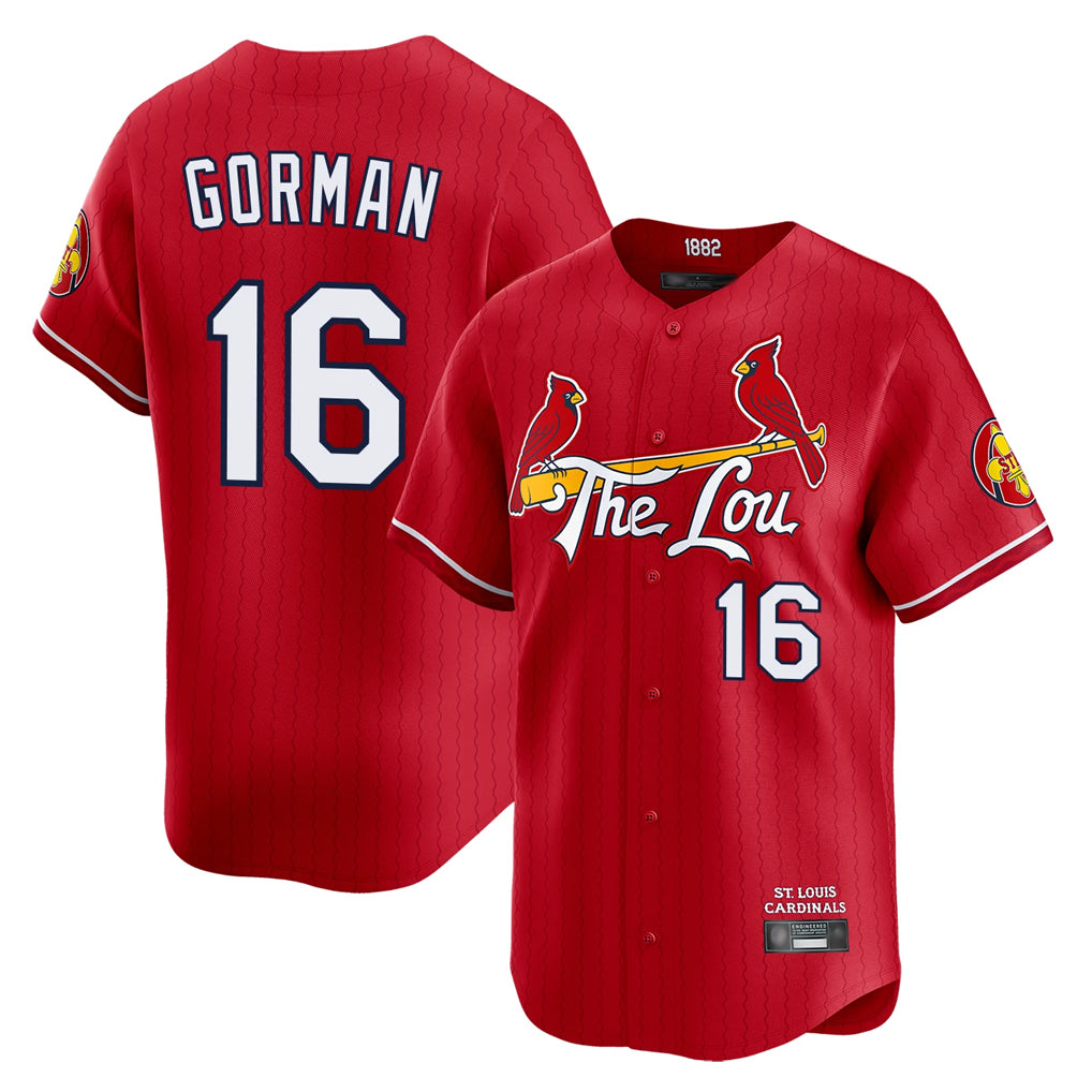 St. Louis Cardinals #16 Nolan Gorman Player Red City Connect Limited Hdoa Stitched Jerseys