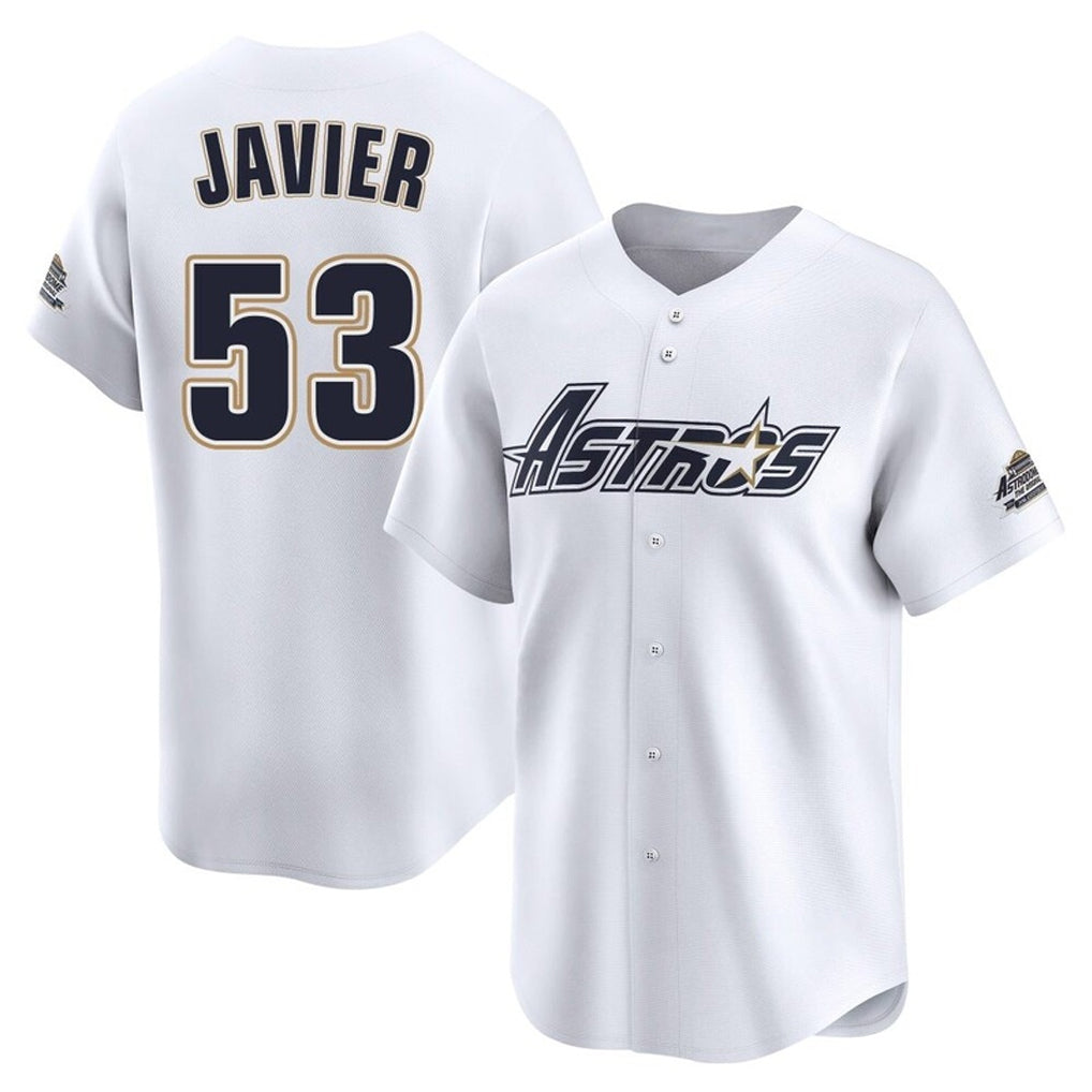 H.Astros #53 Cristian Javier Player White Throwback Cooperstown Collection Limited Hdoa Stitched Jerseys