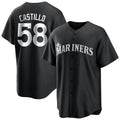 S.Mariners #58 Luis Castillo Player Black Home Limited Hdoa Stitched Jerseys