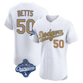 LA.Dodgers #50 Mookie Betts Player Gold World Series Meet Limited Elite Home Hdoa Stitched Jerseys